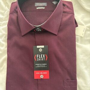 Van Heusen Men's Burgundy Flex Casual Shirt